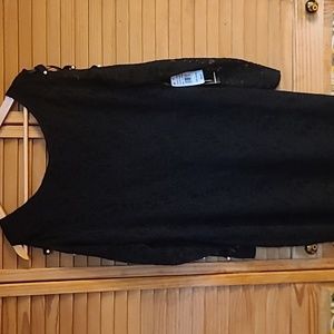 Black all lace dress BRAND NEW Long sleeves with pearl accents on arms